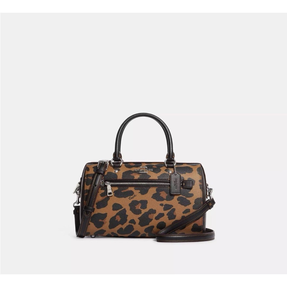 COACH Rowan Leopard Print Satchel Bag